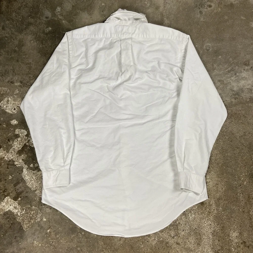Polo Ralph Lauren Button Down Shirt Size 15.5-33 White Cotton Flesh Pony Logo